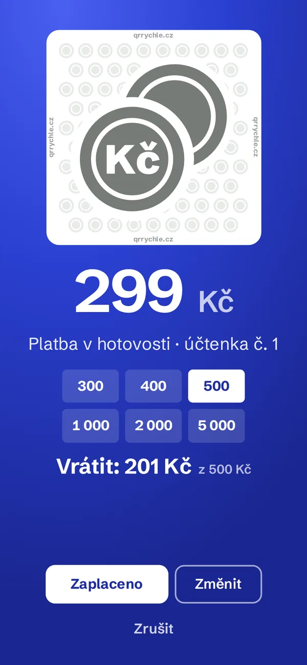 Platba v hotovosti: kolik vrátit