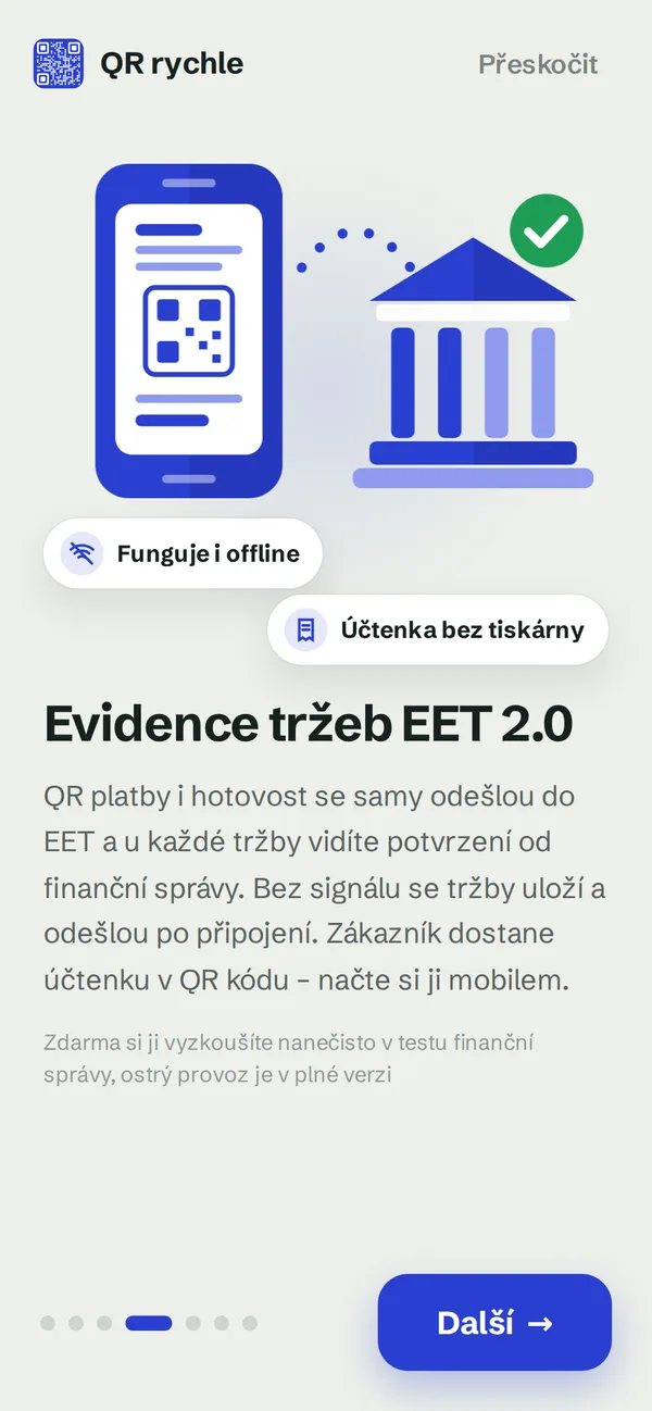 Bezpečné a soukromé – obrazovka průvodce
